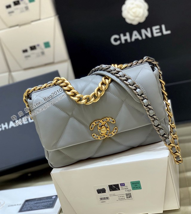 Chanel專櫃經典款19bag鏈條女包 香奈兒歐洲原廠GR正品山羊皮手提肩背包 djc6767